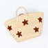 Multiple Stars  Embroidered Basket | Handwoven Summer Straw Tote⭐